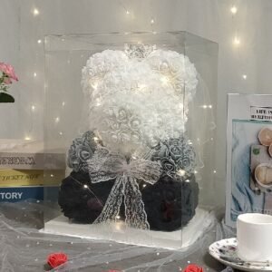 Handmade PE Flower Rose Teddy Bear for Christmas Girlfriend Valentine's Day