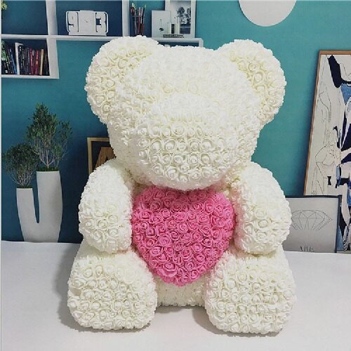 70cm Teddy Bear Artificial Rose Bear Gift for Girlfriend