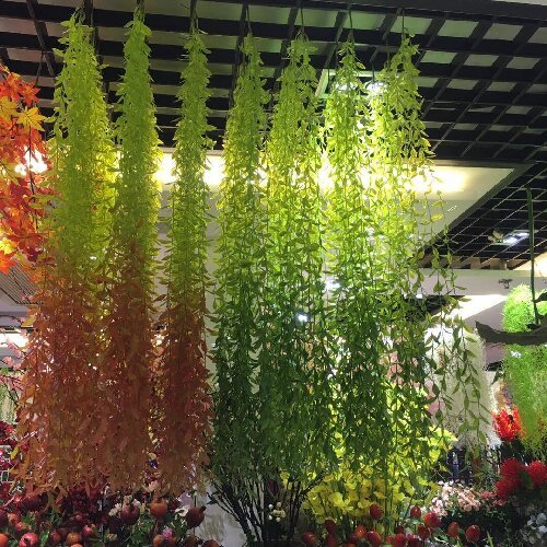 Weeping Willow Artificial Flowers Plastic Greenery for Decor