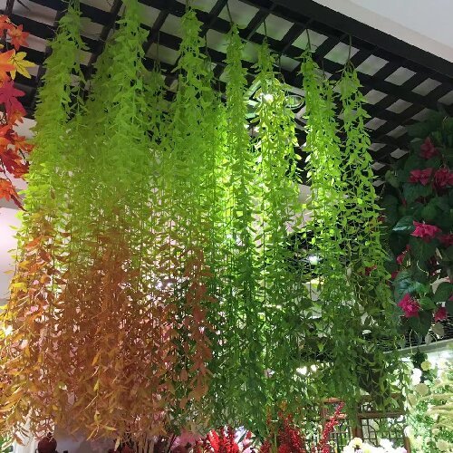 Weeping Willow Artificial Flowers Plastic Greenery for Decor