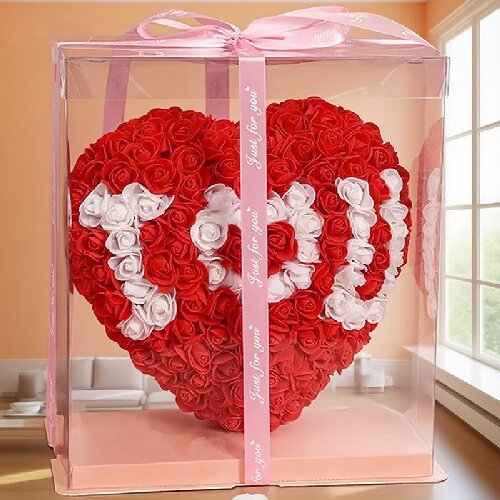 PE Rose Heart Gifts Artificial Flower Heart I LOVE U For Women Anniversary