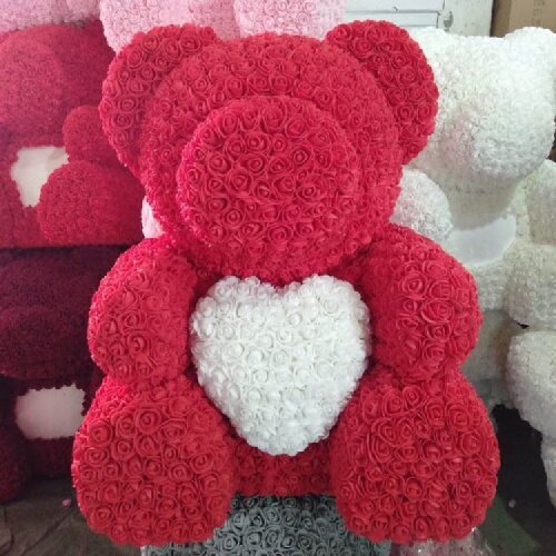 70cm Teddy Bear Artificial Rose Bear Gift for Girlfriend