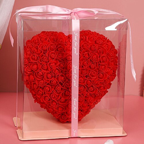 PE Rose Heart Gifts Artificial Flower Heart I LOVE U For Women Anniversary