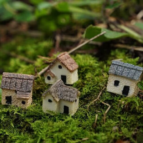 Reading Animal Figurines Fairy for Garden Terrarium