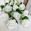 Artificial Single Velvet Roses Flower Real Touch Rose