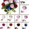 Artificial Single Velvet Roses Flower Real Touch Rose