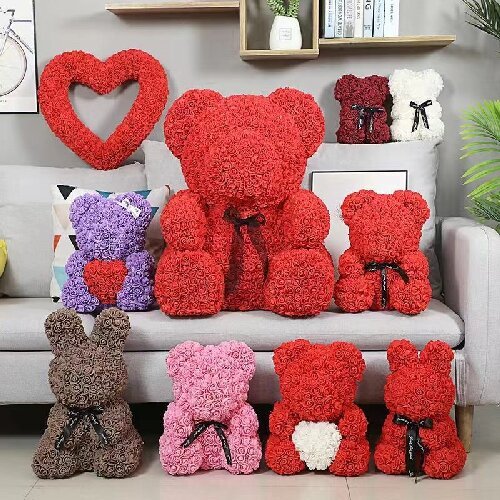 Teddy bear artificial rose bears for Valentine Christmas