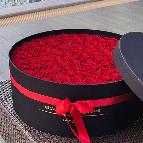 Preserved roses flower in a box, gift for girlfriend