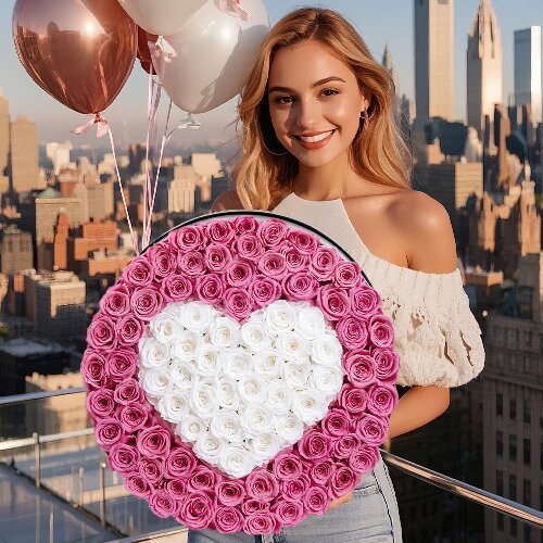 Preserved roses box real flower gift box for Christmas