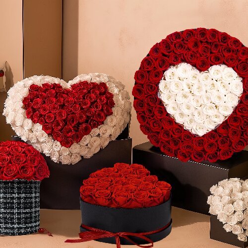 Preserved roses box real flower gift box for Christmas