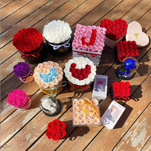 Eternal roses in a box, Christmas Valentine's gift