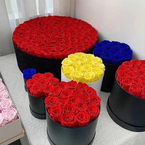 Wholesale preserved roses flower box, real rose