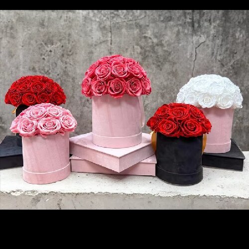 Wholesale preserved roses flower box, real rose