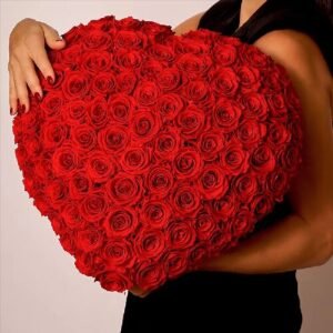 Preserved roses in a heart box, eternal rose eternity everlasting rose gift for girlfriend