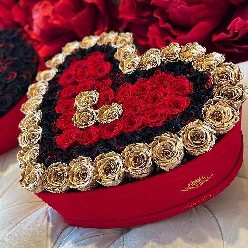 Preserved roses in a heart box, eternal rose eternity everlasting rose gift for girlfriend