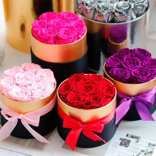 抱抱桶2 Real rose flowers gift preserved roses flower box for Valentine's Day Christmas