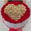 Eternal roses in a box with heart design, gift for women