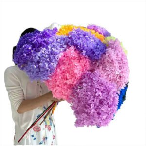 Dried Flower Preserved Hydrangeas with Stem for Wedding Decoration Flower Arrangements