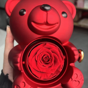 Valentine's Gifts Hugging Bear Rotating Eternal Rose