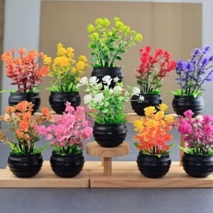 Mini Creative Potted Flower Ornaments Artificial Plant Small for Office Decoration