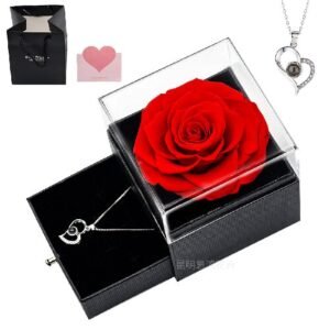 Valentines Day Gift Preserved Roses in Acrylic Box