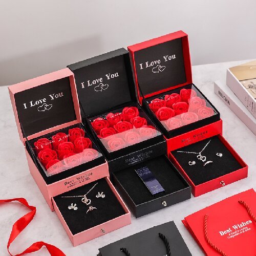 Jewelry box with forever rose gifts box for girlfriend