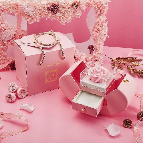 Valentines Soap Rose Gift Box apple Shape Rose Jewelry Box