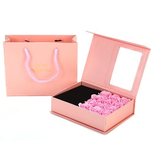 Jewelry Box Soap Flowers Gift for Valentine's Day
