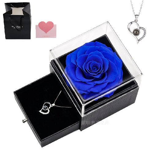 Valentines Day Gift Preserved Roses in Acrylic Box