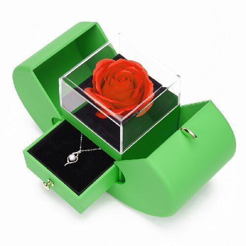 Valentines Soap Rose Gift Box apple Shape Rose Jewelry Box