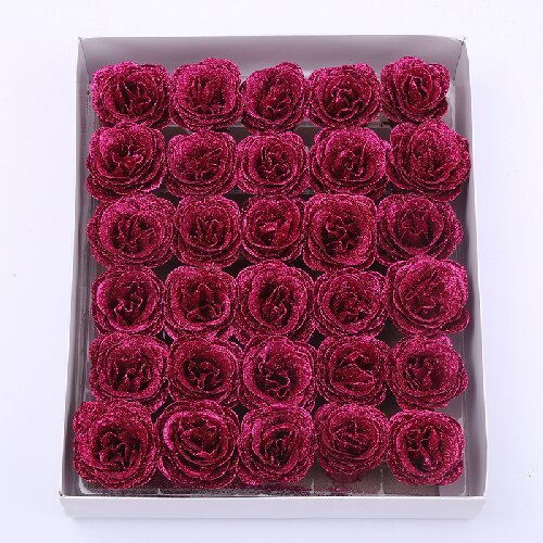 Luminous Gold Dust Glitter Rose Artificial Flower Heads