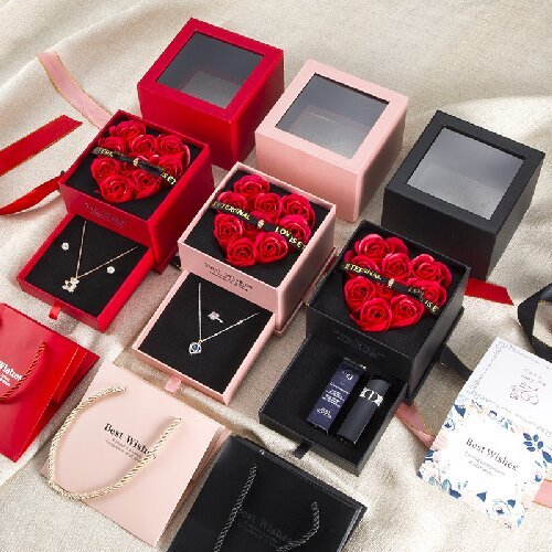 Jewelry box with forever rose gifts box for girlfriend