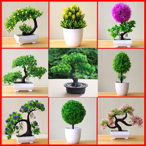 Mini Creative Potted Flower Ornaments Artificial Plant Small for Office Decoration