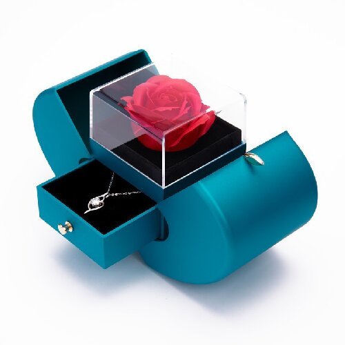 Valentines Soap Rose Gift Box apple Shape Rose Jewelry Box