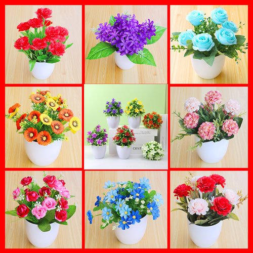 Mini Creative Potted Flower Ornaments Artificial Plant Small for Office Decoration