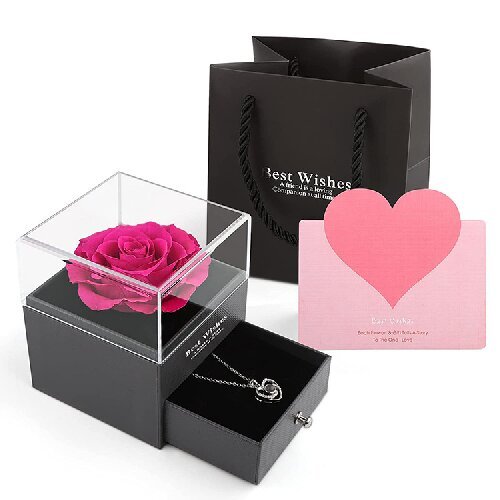 Valentines Day Gift Preserved Roses in Acrylic Box