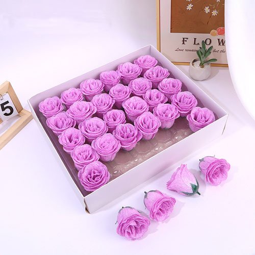 Luminous Gold Dust Glitter Rose Artificial Flower Heads