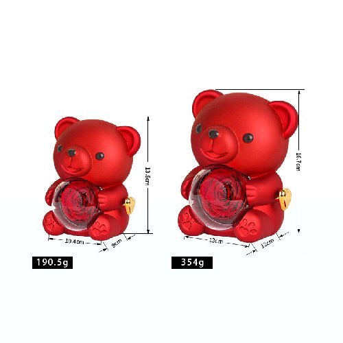 Valentine's Gifts Hugging Bear Rotating Eternal Rose