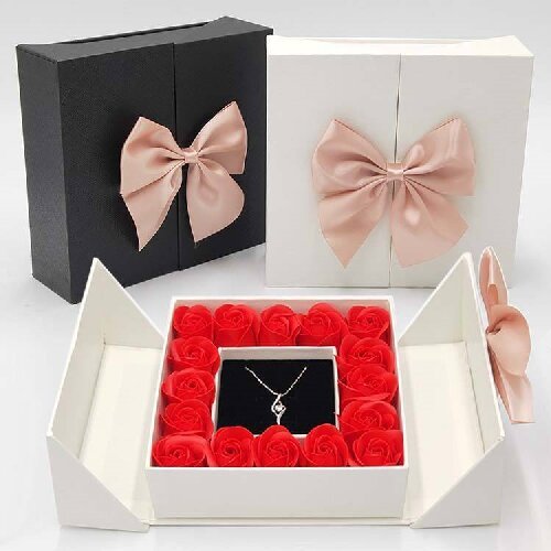 Artificial Eternal Real Touch Roses Flowers Gift Box