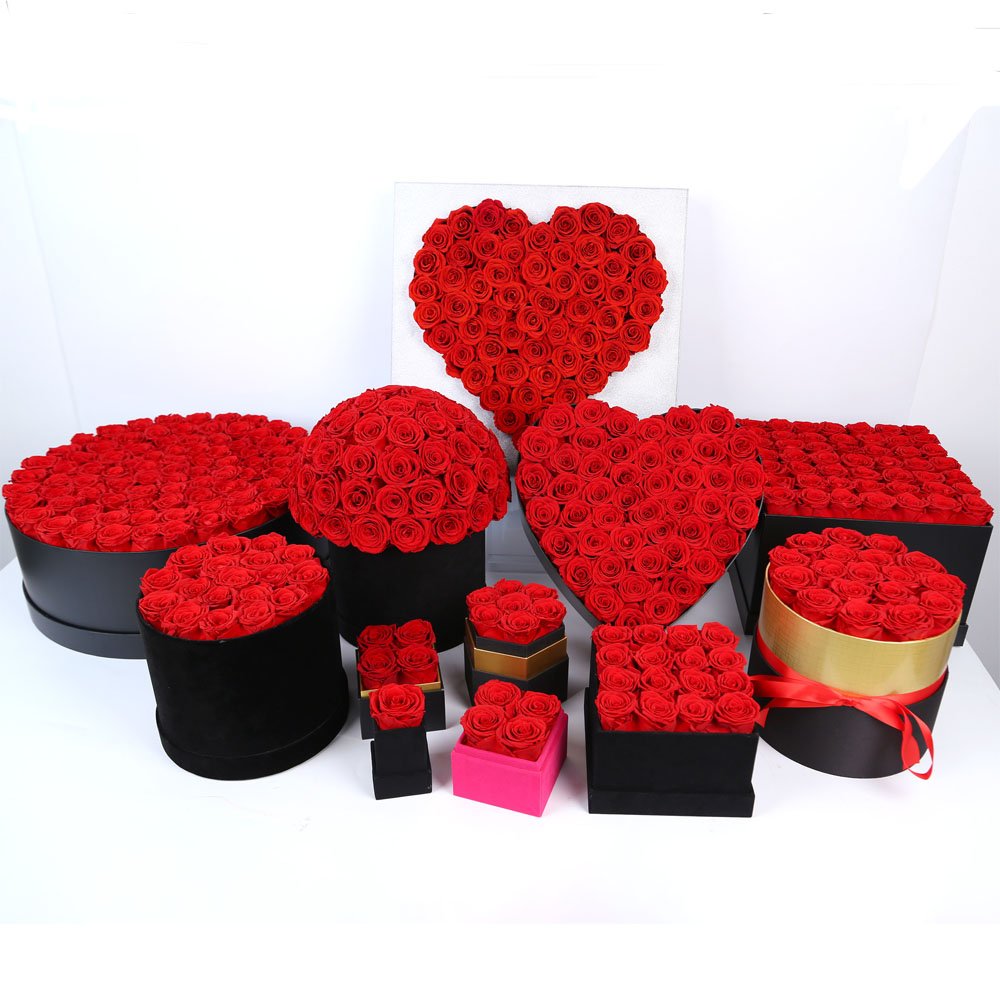 Artificial Eternal Real Touch Roses Flowers Gift Box